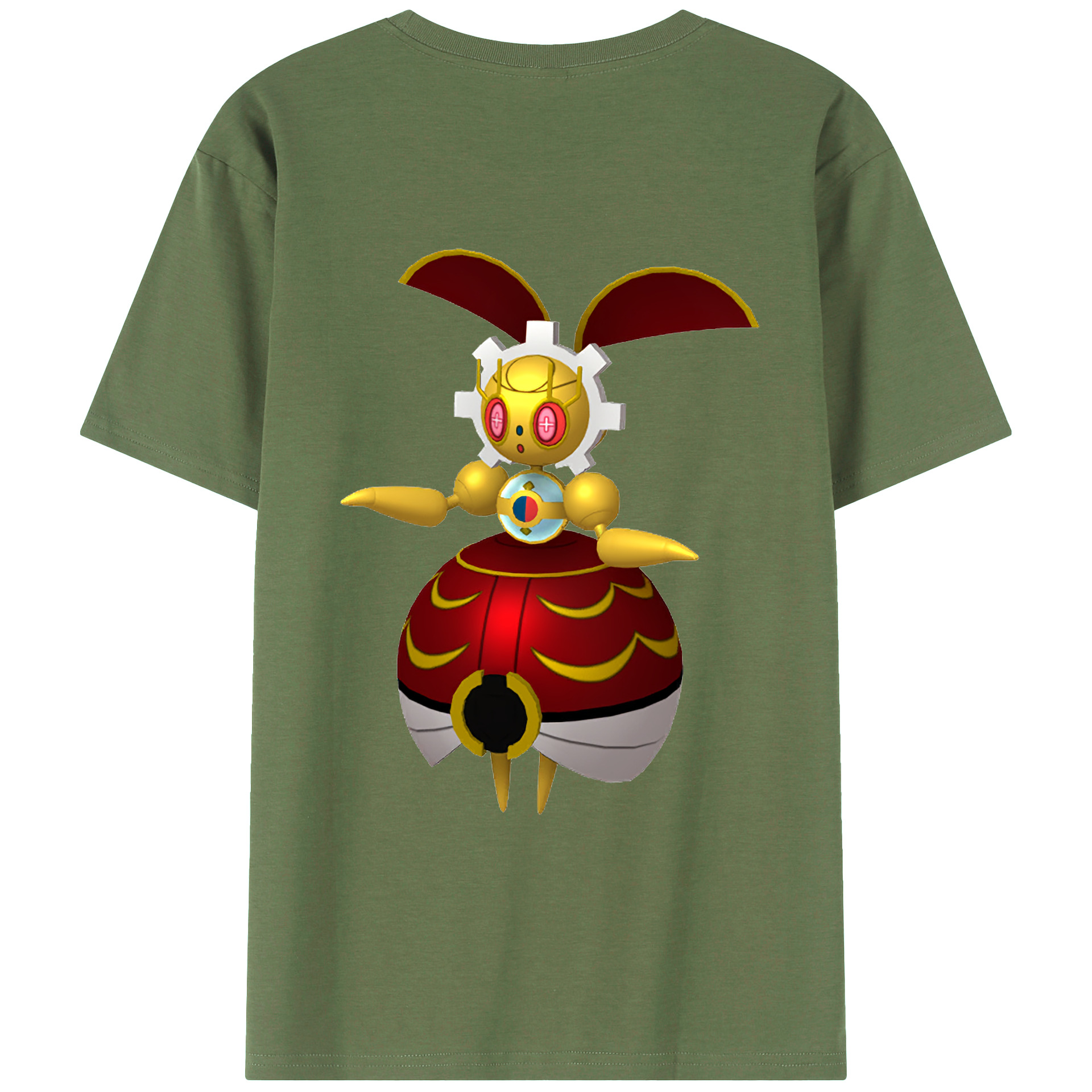 （画像用） ポケットモンスター Pokémon 綿100％ メンズ半袖Tシャツ（バックプリント） 通気性